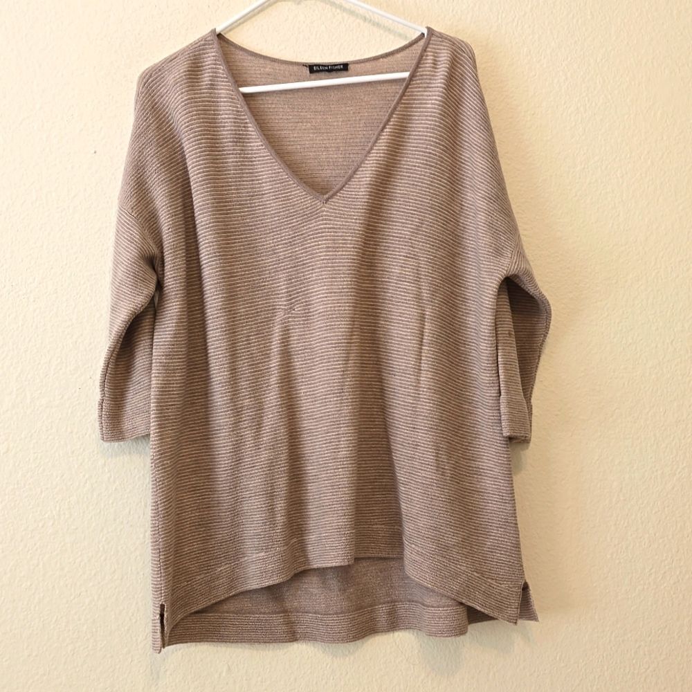 Eileen Fisher Boxy Wool Blend Top Size Large (Missing)